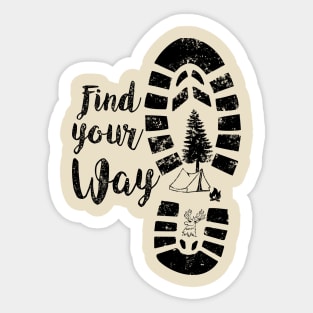 Find your Way Outdoor Hike Camping Sticker